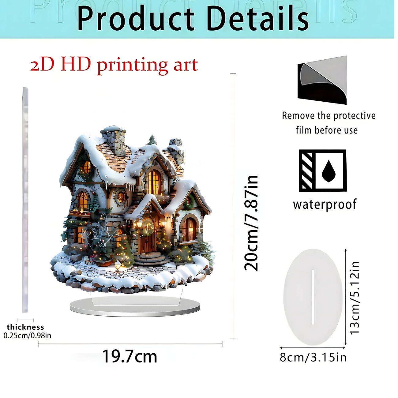 Nuevos productos transfronterizos Navidad decoración de la serie de regalos festivos para el hogar decoración de escritorio artesanía acrílica 2D decoración