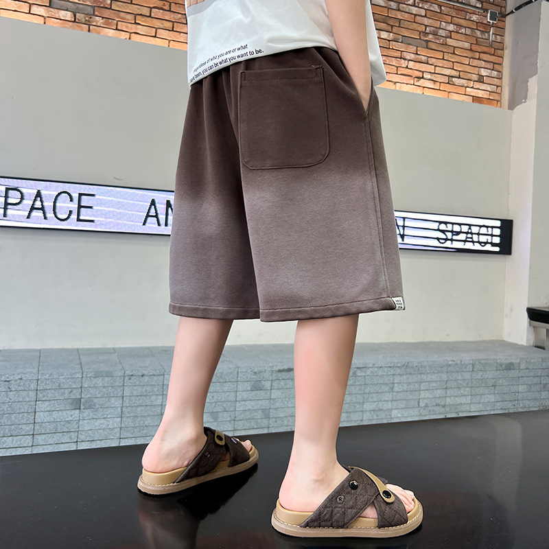 Boys' Summer Gradient Casual Shorts 2024 New Handsome Pentagram Children's Boys Thin Loose Pants Trendy_voghion.com