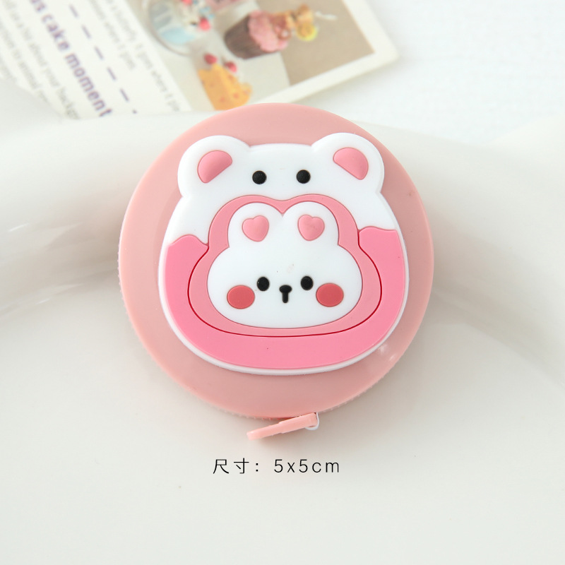 Cinta métrica personalizada de dibujos animados pulgadas cm regla de doble cara medida mini chica corazón regla de cerca regla de medición regla suave al por mayor