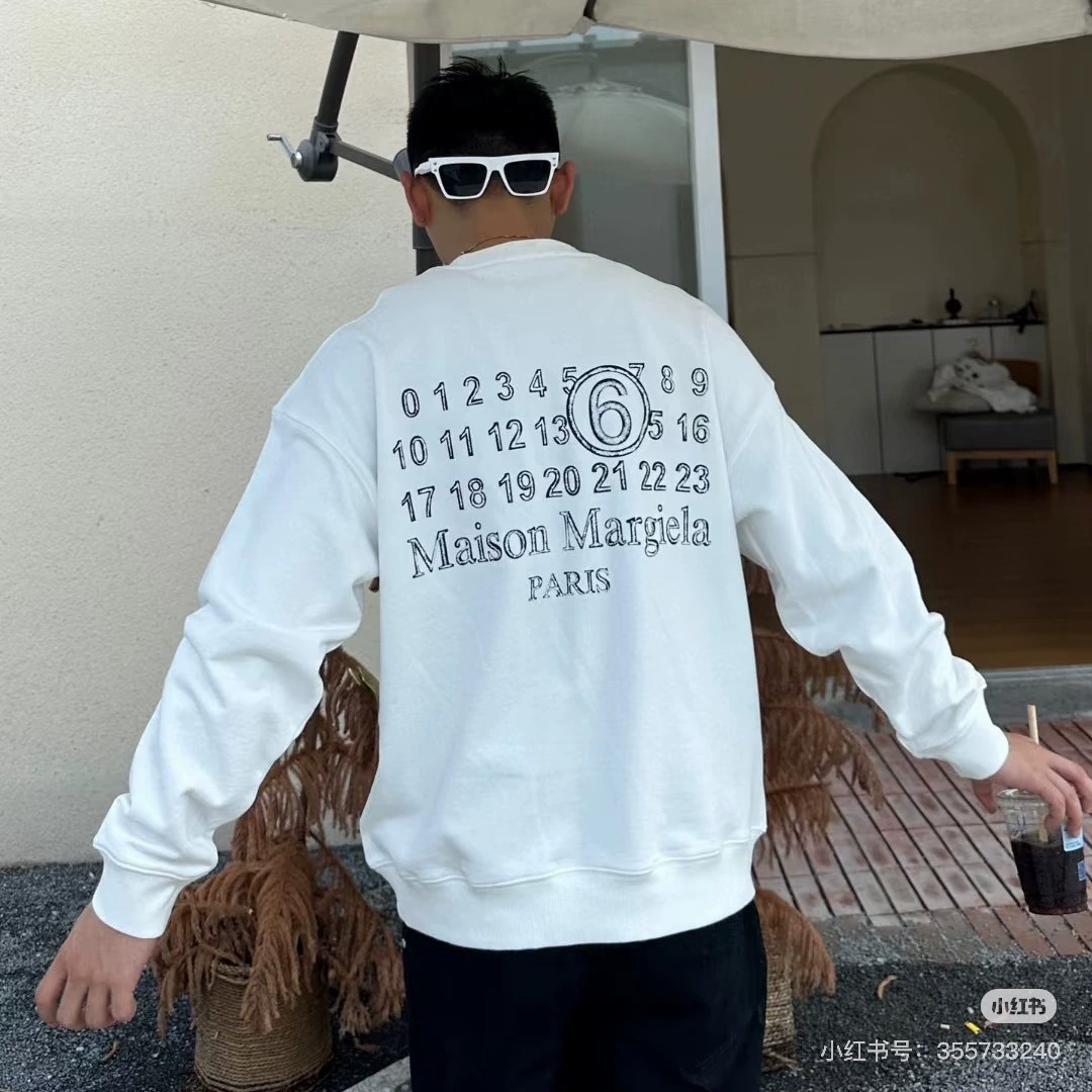 Футболка с длинным рукавом Maison Margiela унисекс свободного кроя с круглым вырезом