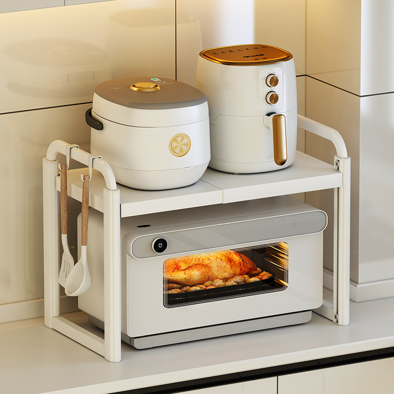 厨房微波炉置物架台面可伸缩多功能家用焗炉烤箱电饭锅架子收纳柜