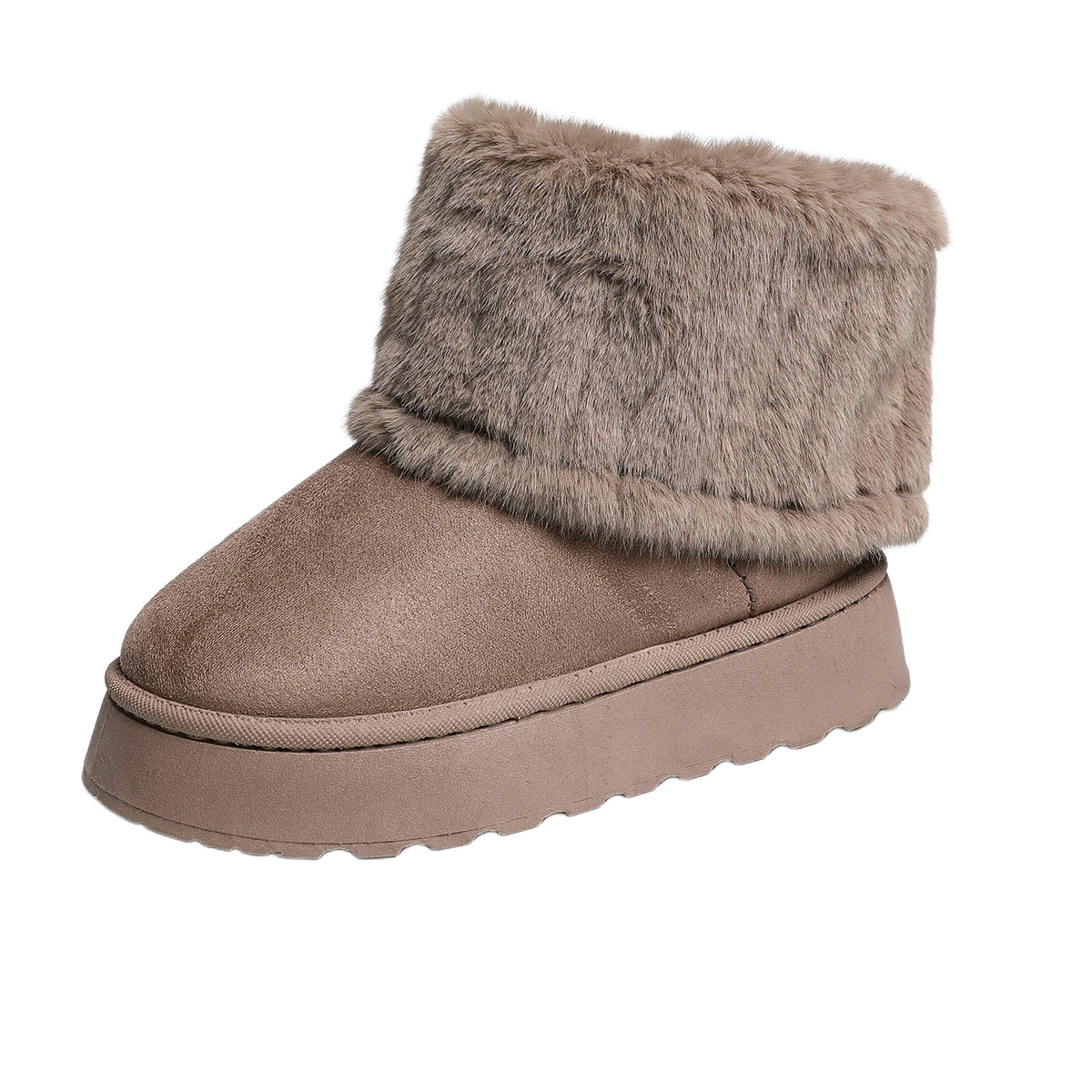 Botines de Nieve Térmicos para Mujer de Suela Gruesa de Gamuza para Invierno