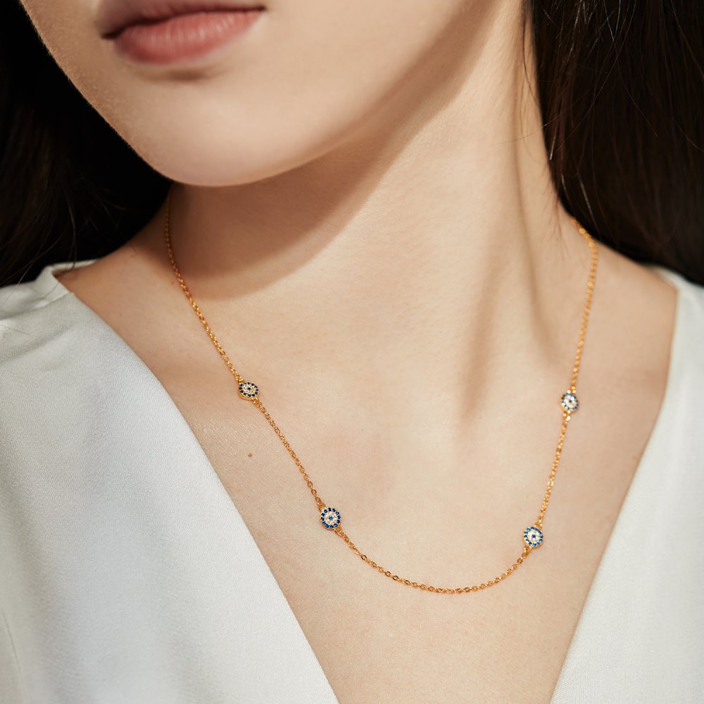 6g Weight Zircon Inlay Material 1 Piece 925 Sterling Silver Geometric Zircon Necklace