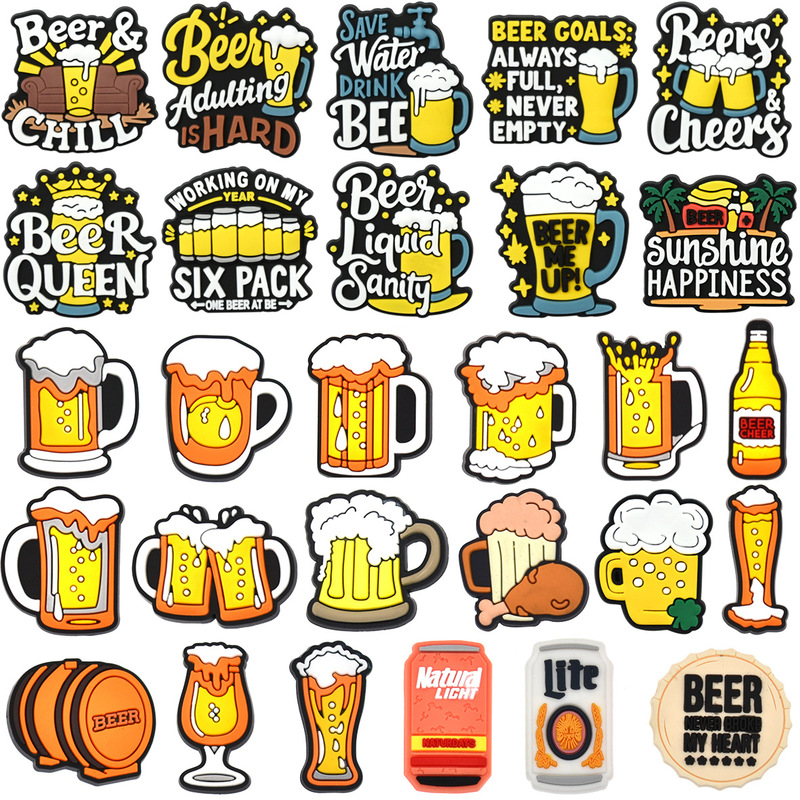 Beer PVC soft rubber shoes decorative buckle hole shoes flower shoe buckle DIY shoe accessories gifts Amazon spot wholesale