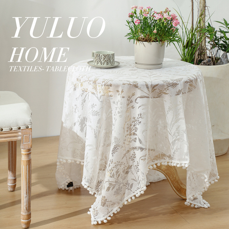 French Pastoral Lace Tablecloth Cream Style American Romantic Dessert Table Wedding Lace Tablecloth Cover Dust Cover