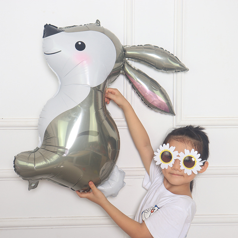 跨境可爱大兔子卡通铝箔气球 儿童生日派对活动布置铝膜气球批发