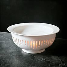 纯白圆盘汤盘酒店明炉餐具蜡烛保温私房菜商用鲍鱼回锅肉家用碟子