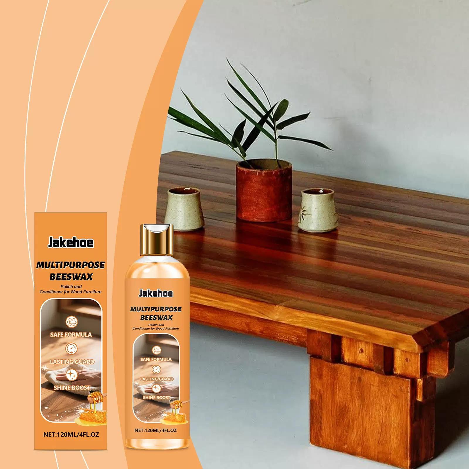 JAKEHOE家具抛光剂 去污增亮抛光翻新养护提升光泽度木质家具护理