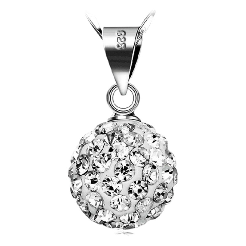 Weihuacai diamond ball necklace Korean version of Korean silver-plated jewelry wholesale vintage jewelry natural crystal Shambhala