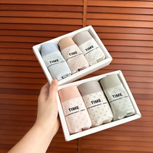 2786#時光點點棉柔褲夏季新款拼色純欲小波點中腰透氣女士三角褲