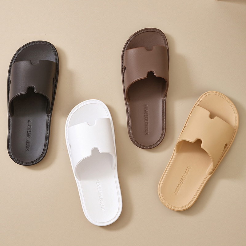 Jingchen Shoes の新しい女性用スリッパ、夏の家庭用、シンプルなバスルーム入浴用、男性用滑り止めカップル屋内サンダル|undefined