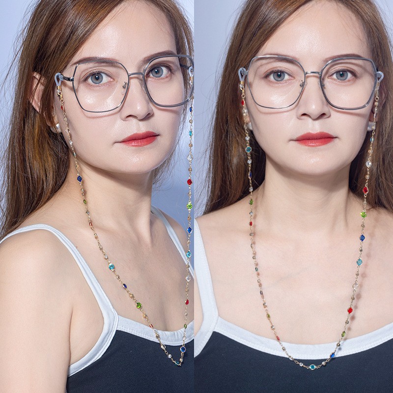 European and American Cross-Border Exquisite Glasses Chain High-End Women's Neck Strap Fashion Chain Mask Trendy Sunglasses Hanging Chain