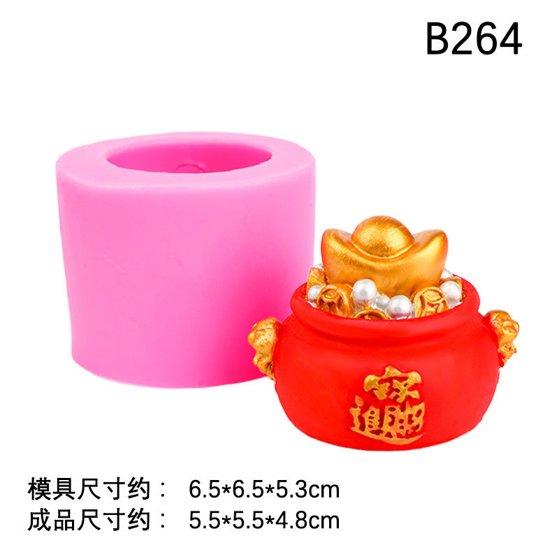 Jubao cuenca suerte bolsa de dinero lingote molde de silicona DIY personalizado hogar sala de estar Oficina recepción escritorio decoración molde