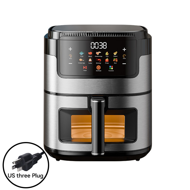 新款Air fryer跨境15L烘烤全自动一体薯条机可视智能空气炸锅110V|undefined