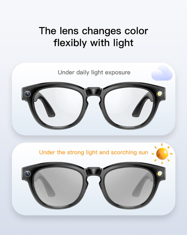 AI撮影スマートグラスカメラ付き色変化レンズHD写真とビデオ物体認識翻訳Bluetoothメガネ|undefined