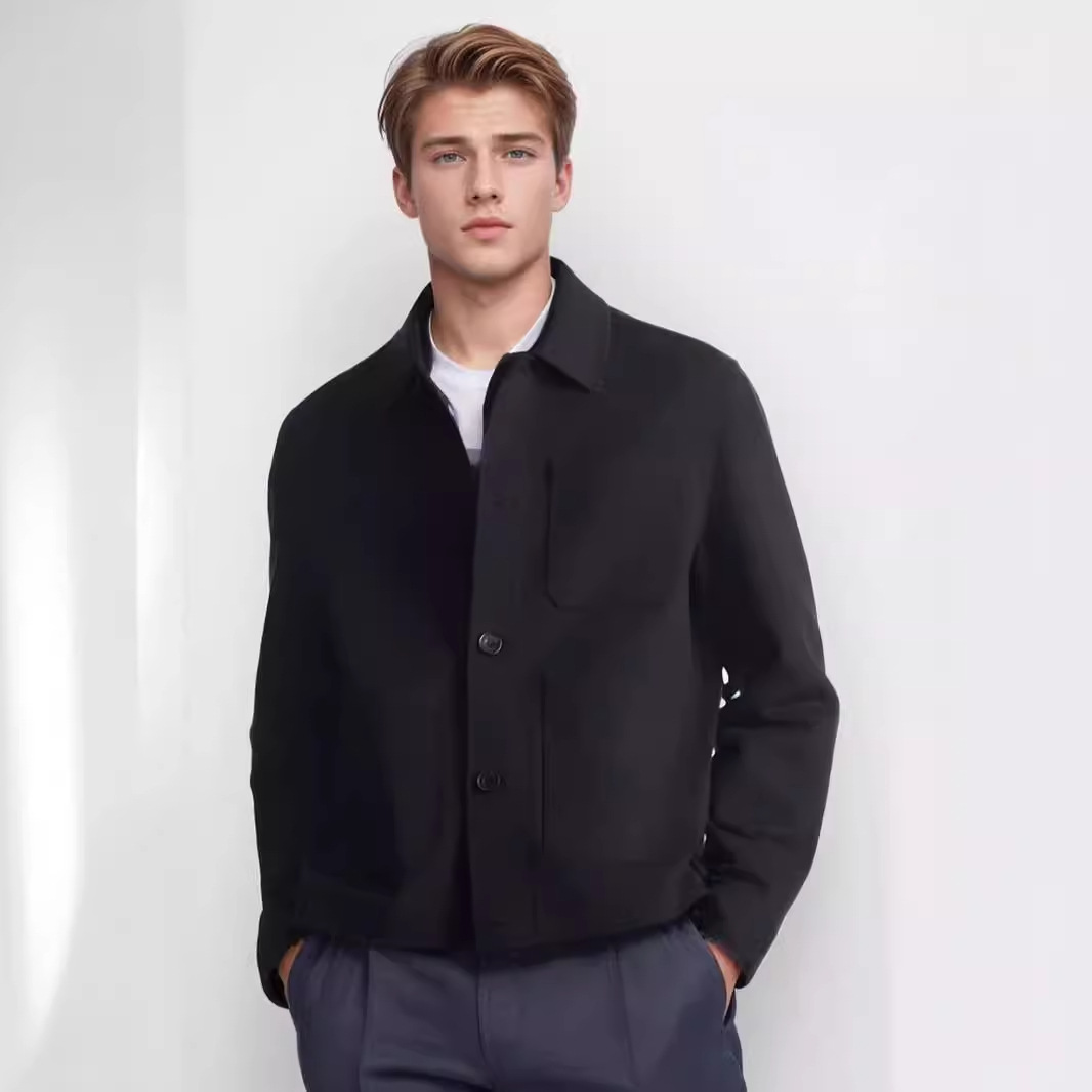 Spring and Autumn new men's solid color casual single breasted lapel jacket workwear multi pocket shirt_voghion.com