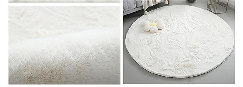 Rabbit Fur Round Carpet Ins Style Accessible Luxury Thickeneded Living Room Coffee Table Blanket Plush Dressing Table Bedroom Bedside Floor Mat