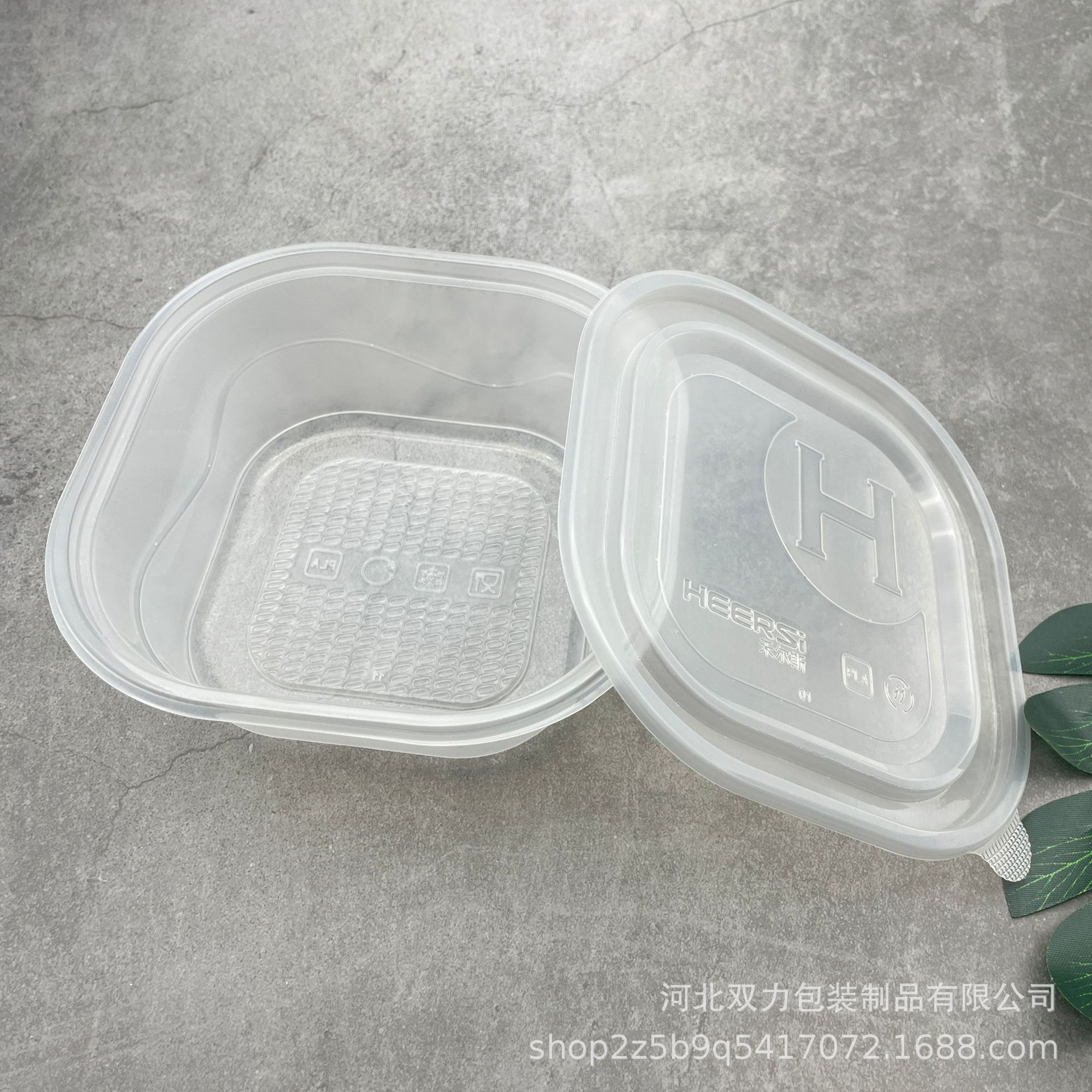 PLA材质一次性餐盒 磨砂透明单格快餐盒套装 厂家可订