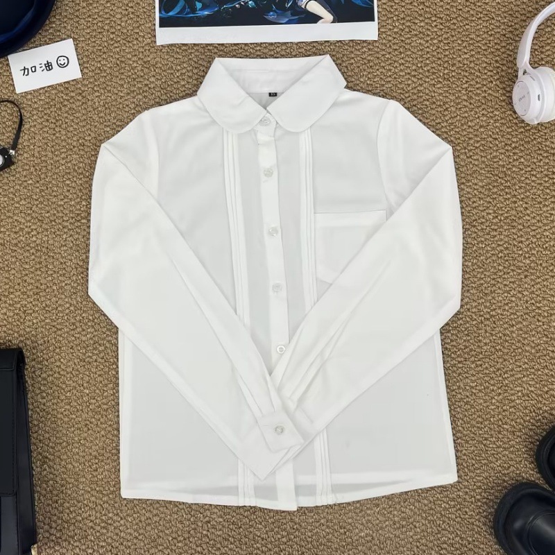 오리지널 JK 셔츠 정통 오르간 플리트 대학 스타일 흑백 스위트 조커 학생 교복 클래스 통근 짧은 긴 소매