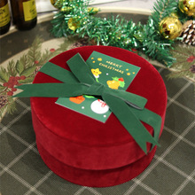 丝绒高档生日送礼圆形结婚礼物喜糖盒礼盒伴娘伴郎伴手礼包装空盒