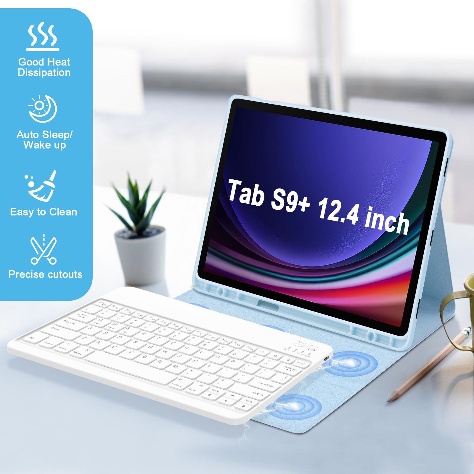 S9plus teclado bluetooth para samsung S7 + cubierta protectora del teclado bluetooth S8plus12.4 cubierta protectora del teclado