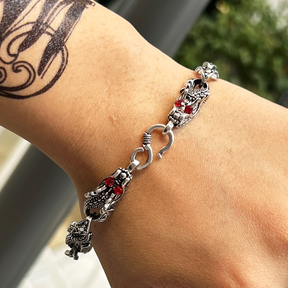 Men's retro bracelet hip-hop style stainless steel