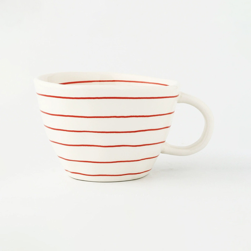 手描きのシンプルな大容量カップ陶磁器家庭用朝食カップ|undefined