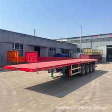 销售20英尺两轴集装箱平板车 大板运输车 平板拖挂车低平板半挂
