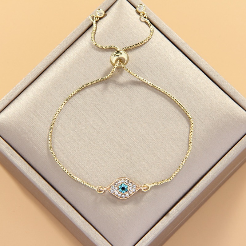 Color-Preserving Cross-Border Foreign Trade Blue Diamond Devil's Eye Bracelet for Women in Southeast Asia, Simple, Fashionable and Versatile, Pull-Out and Adjustable Color-Preserving Cross-Border Foreign Trade Blue Diamond Devil's Eye Bracelet for Women in Southeast Asia, Simple, Fashionable and Versatile, Pull-Out and Adjustable
