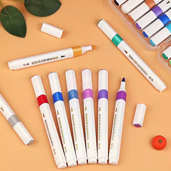 Acrylic Marker Pen, Single Color of Your Choice, Refillable, Single Soft-Tip Pen for Students, Non-Bleeding, Blendable, Watercolor Pen for Children