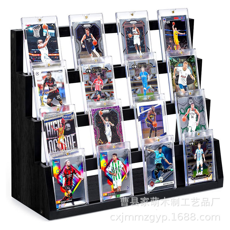 Wooden Badge Storage Rack Desktop Ladder Star Card Display Rack Ultraman Card Collection Stand