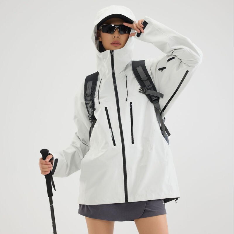 Men's and Women's Full Heat-Sealed Jacket Rainproof Windproof Hard Shell Jacket Hiking Camping Outdoor Mountaineering Jacket for Men