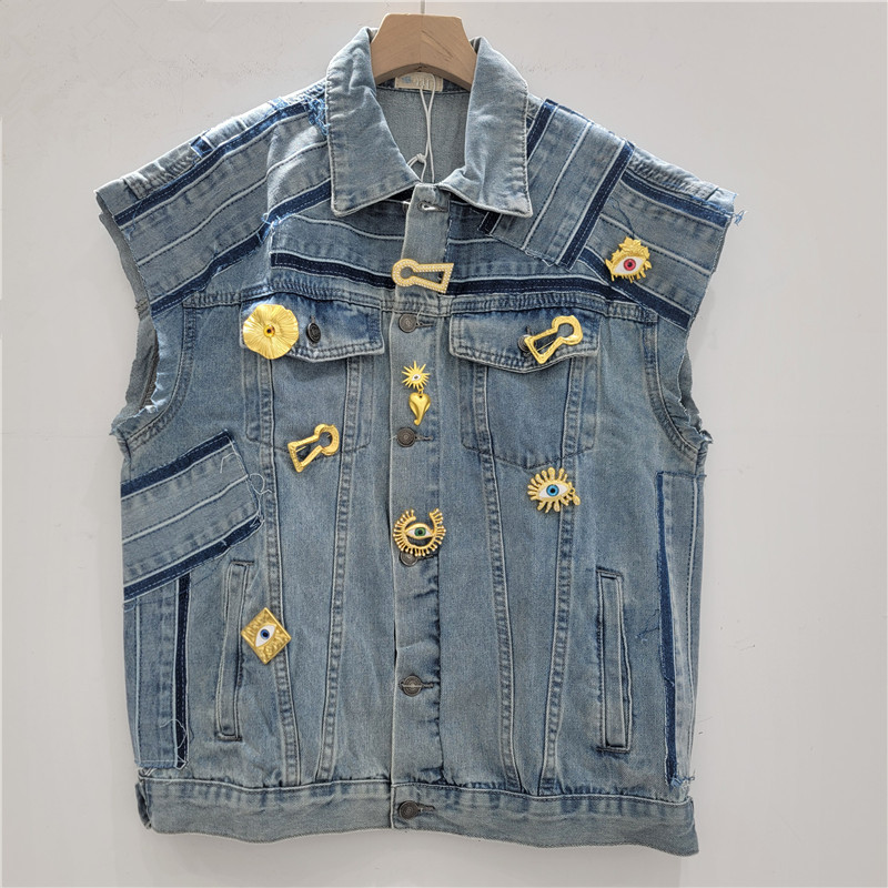 Emblema broche pegatina empalme suelto chaleco vaquín de moda BF viento versátil retro clip de hombro caballo