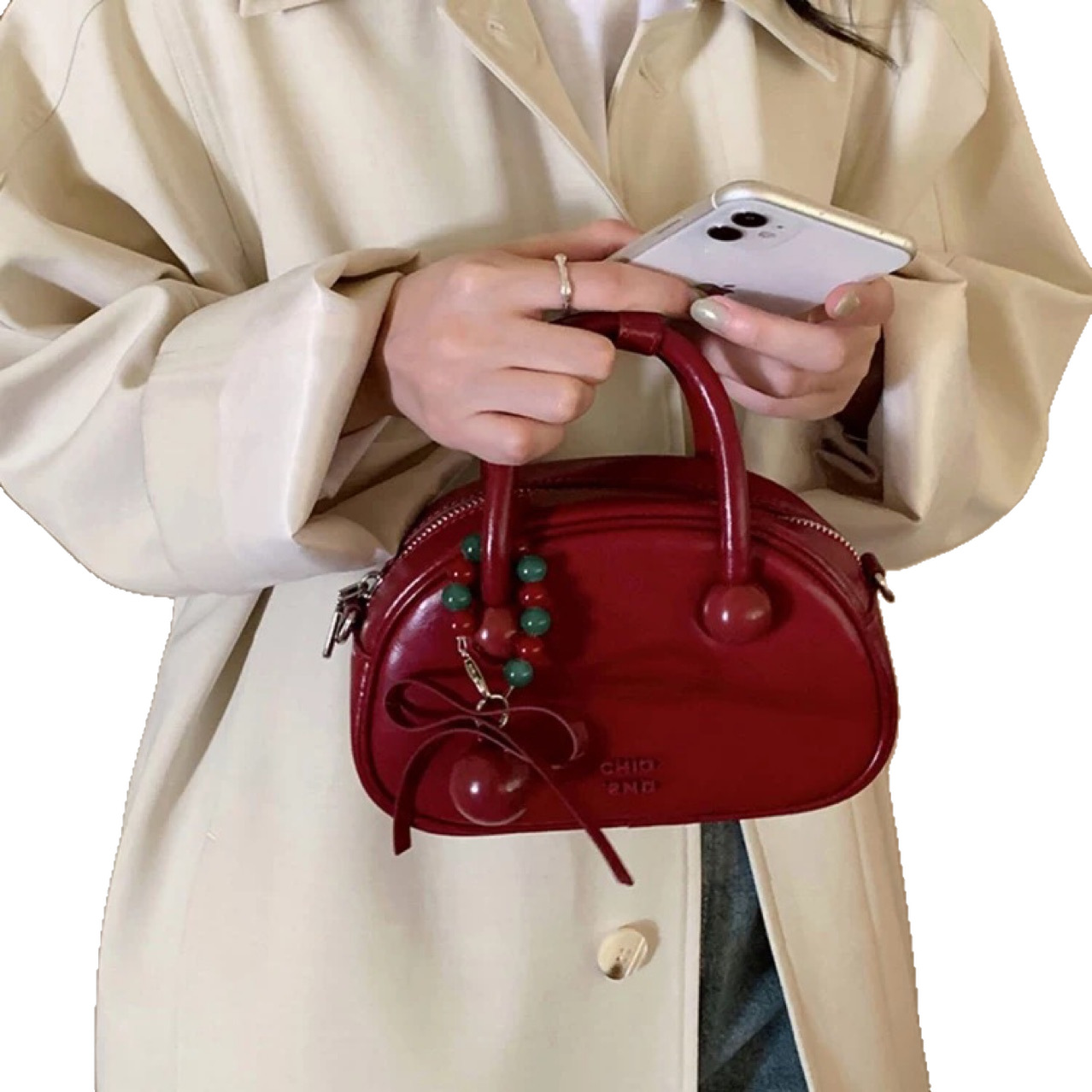 Nanfeng Chio2nd Sweet Date Genuine Leather Pillow Bag Exquisite Small Handbag For Women Wedding Bag Shoulder Crossbody Bag - Thumbnail 5