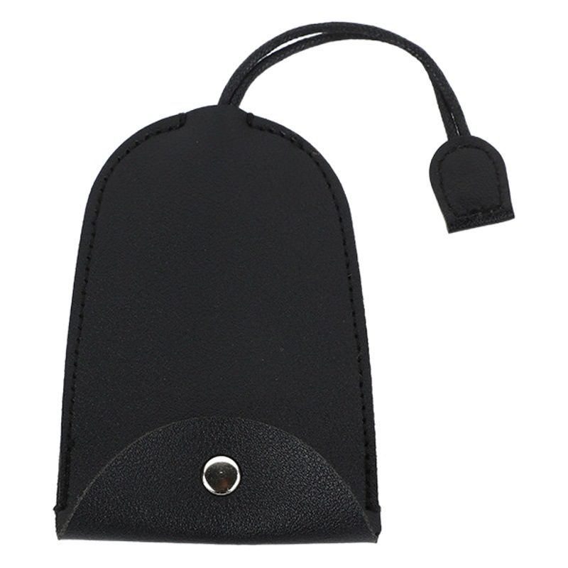 Covered Key Case with a Lid, Made of Soft Leather, for Car Storage, Snap-On Type, Compact and Portable