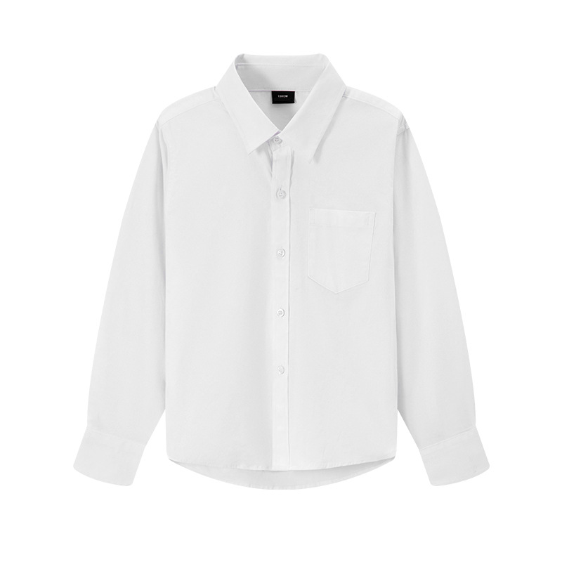 Camisa blanca para niños Camisa de manga larga de primavera y otoño para niños