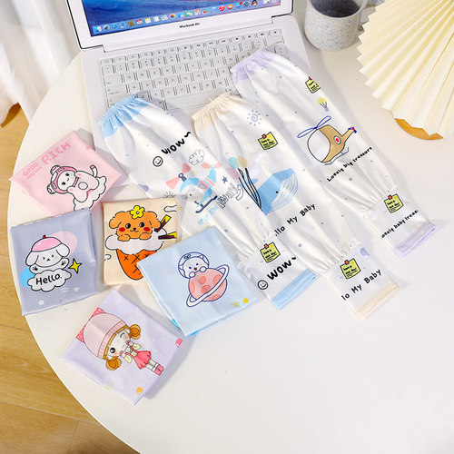 Sunscreen Ice Sleeve Sleeves for Boys and Girls Loose Version Ice Ice Cool Summer Thin Children's Ice Silk Arm Sleeves Students