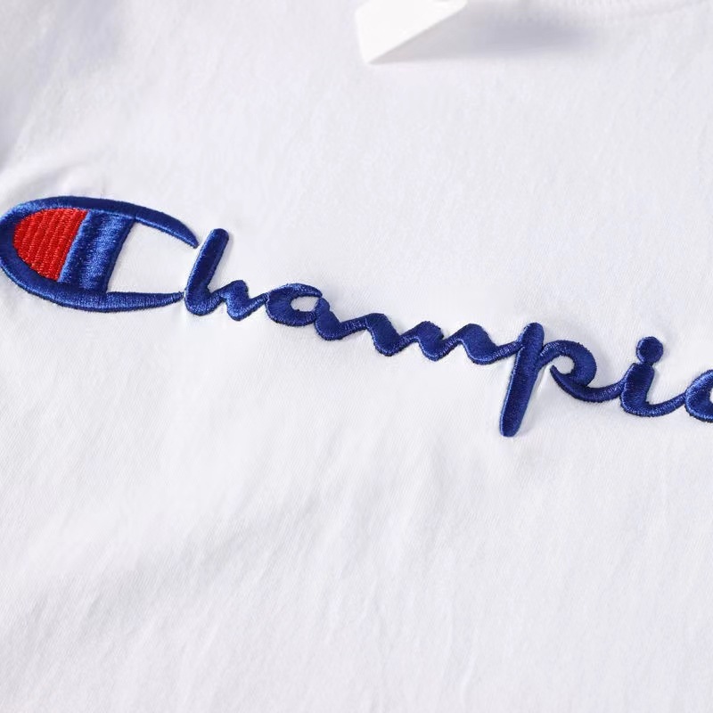 外国貿易ファッションブランド冠家カップル綿半袖tシャツ男女タイプ夏ファッションタイプ丸襟白色刺繍ゆるいtシャツ