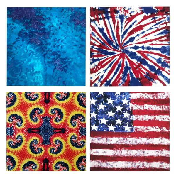 Cotton Tie-Dye Paisley Striped Square Scarf Hip-Hop Street Dance Outdoor Cycling Sports American Flag Headscarf
