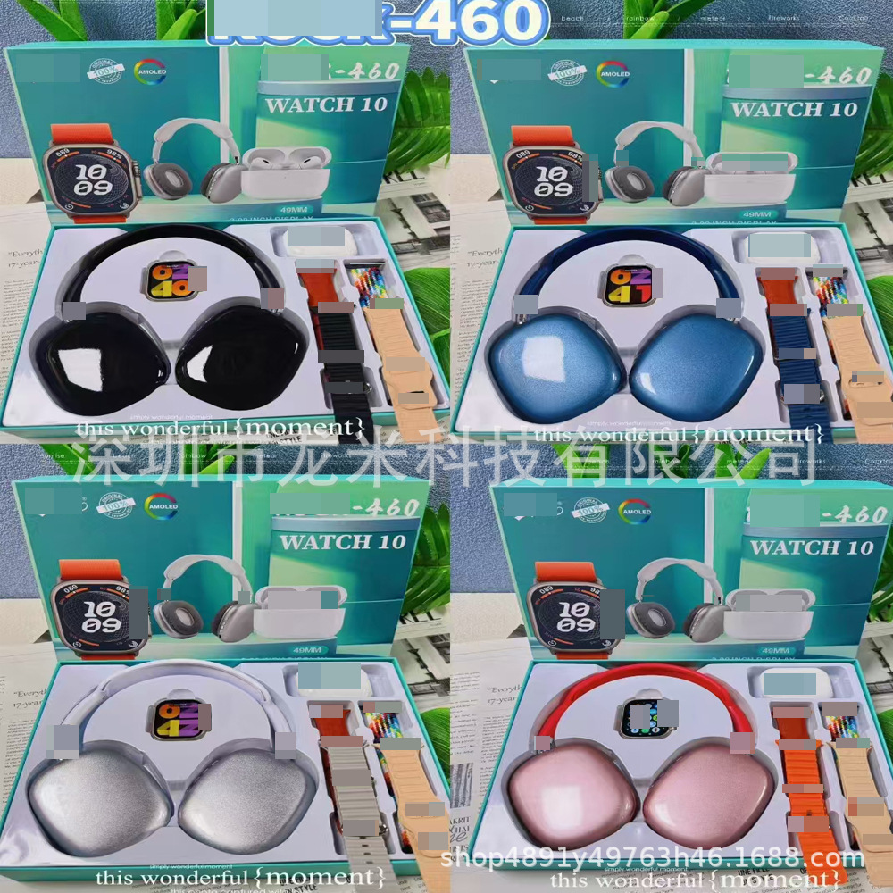 Cross-Border R0Ck-450/460 Smart Watch for Men, Multi-Functional Bluetooth Headset Set, Long Battery Life, Sports Heart Rate