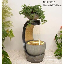 欧式轻奢流水喷泉现代客厅循环水景装饰品玄关落地加湿器摆垒德株
