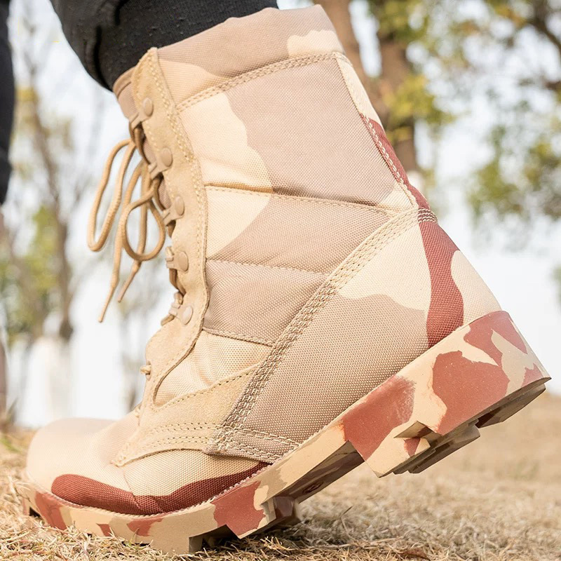 Outdoor Training Tactical Boots High Top Panama Military Boots Desert Boots Sand Outdoor Hiking Boots Camouflage Combat Boots