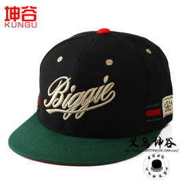 欧美潮牌字母刺绣BIGGIE帽子男女嘻哈hiphop街舞棒球帽平沿帽批发