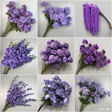 婚庆紫色花材仿真花婚礼堂吊顶订婚宴布置路引插花装饰绢花