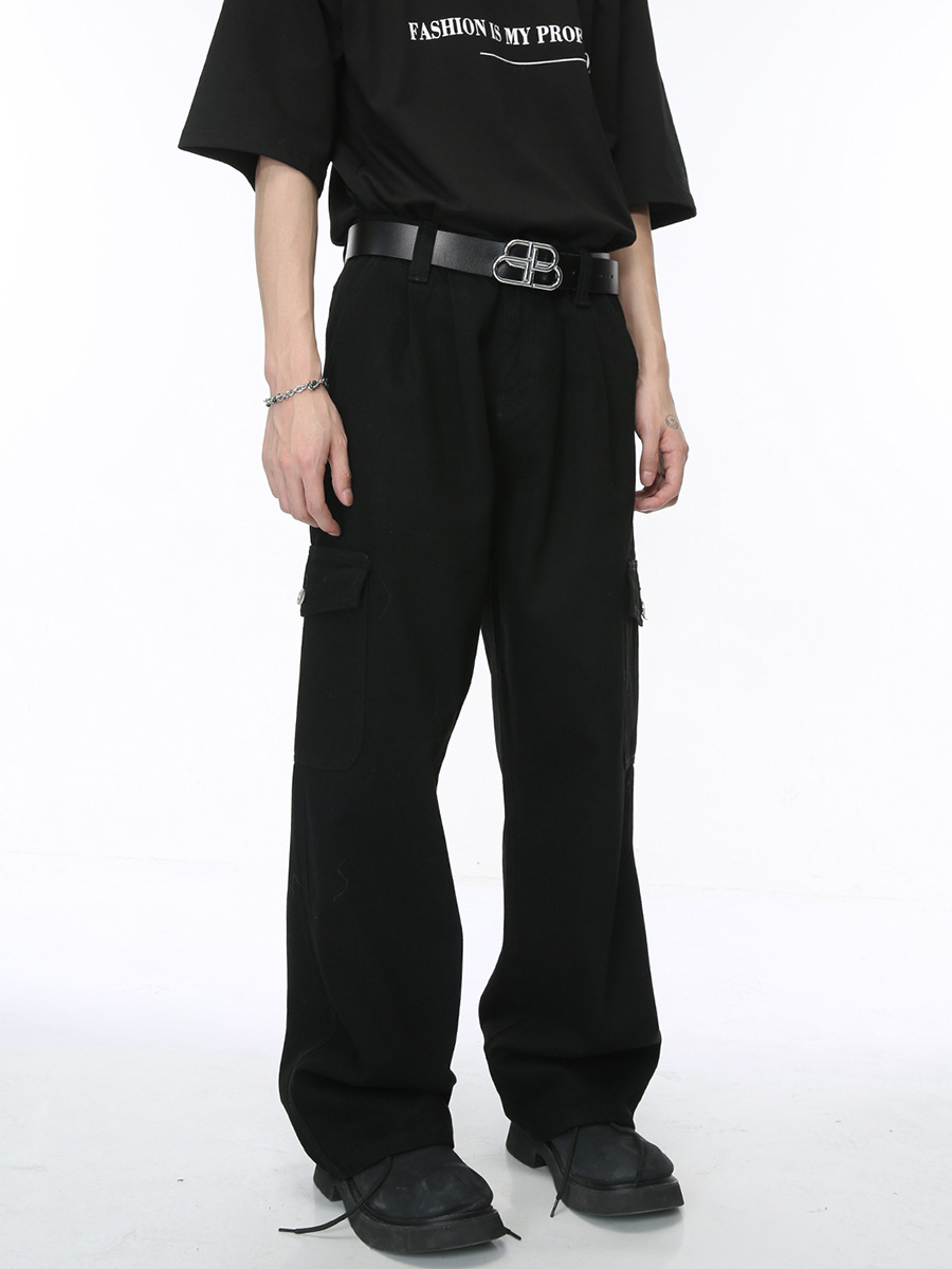 Mtlclothes ropa de Hombre | 2024 cuatro estaciones nuevo estilo coreano suelta recta americana Workwear jeans hombres