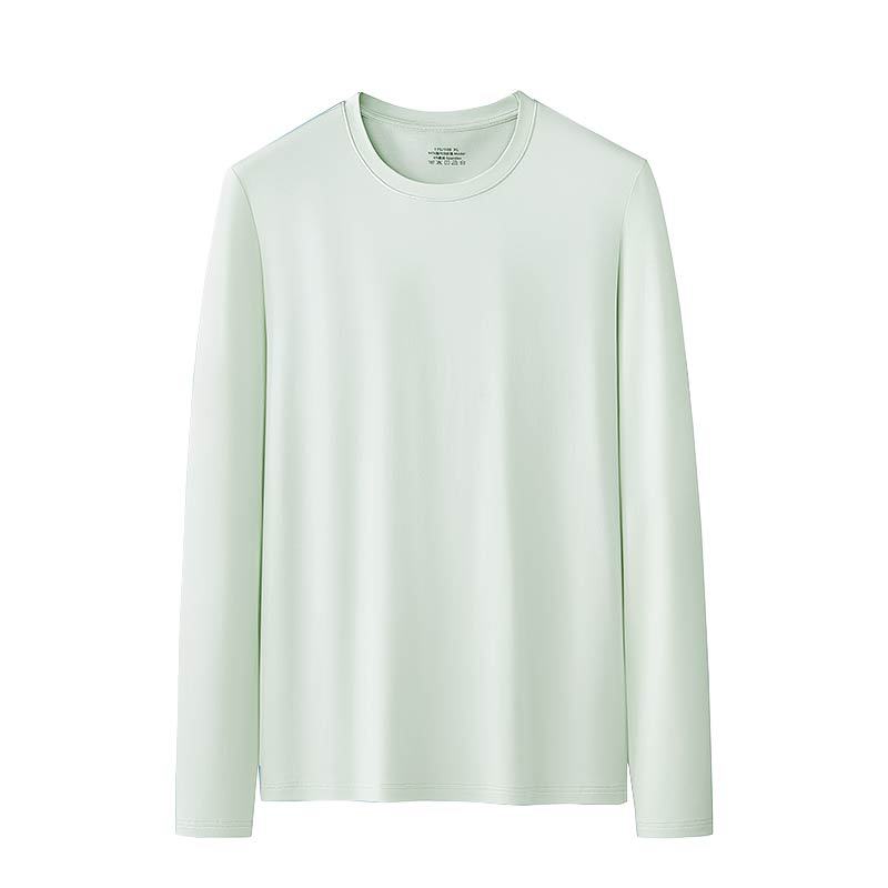 [Suave natural] Nueva camiseta de manga larga para hombre modal de doble cara austriaca, camisa de fondo informal que se puede usar