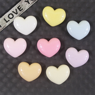 Thin shiny face love heart heart-shaped resin accessories wholesale diy phone case decorative stickers hole shoes buckle patch