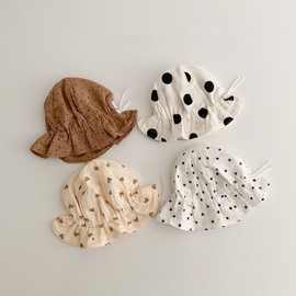 婴儿帽子春秋婴幼儿公主棉质遮阳帽新生儿渔夫帽盆帽女宝宝胎帽