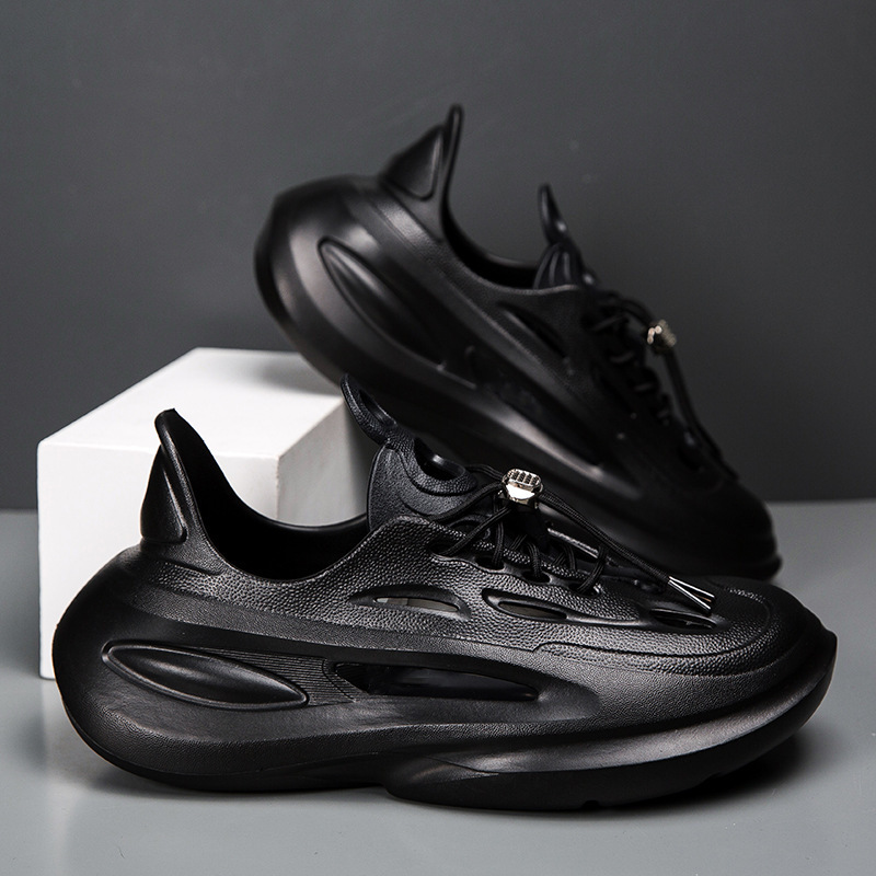 Hombre correa de coco agujero grueso antideslizante EVA zapatillas de moda transpirables zapatos de agua de playa de tamaño grande