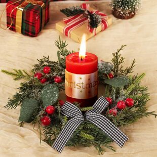 Christmas decorations wreath window layout door hanging venue layout Christmas wreath wholesale rattan ring Christmas ball berries